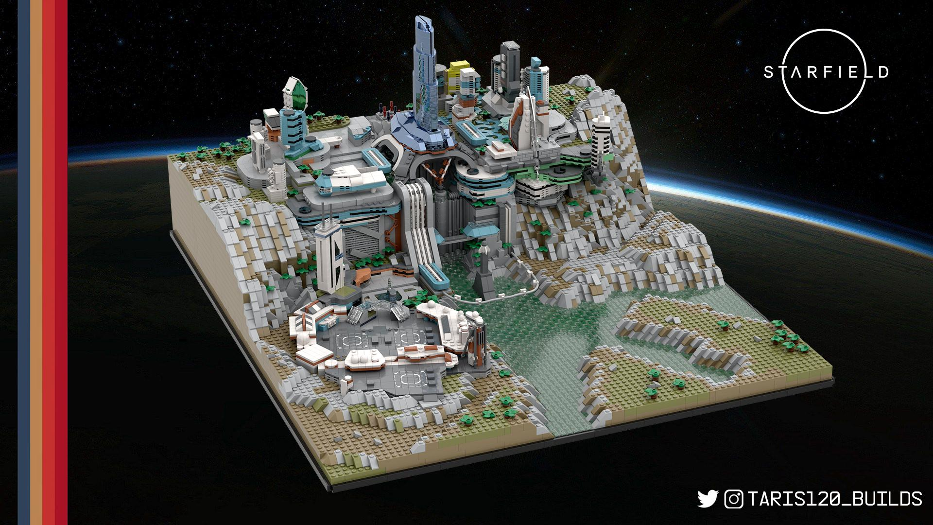 Фанат Starfield потратил 50 часов на воссоздание Новой Атлантиды с помощью LEGO